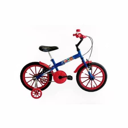 Kit Bicicleta Infantil Aro 16 Lion Kids Azul Freio V-Brake Bike Masculina Infantil Resistente Completa