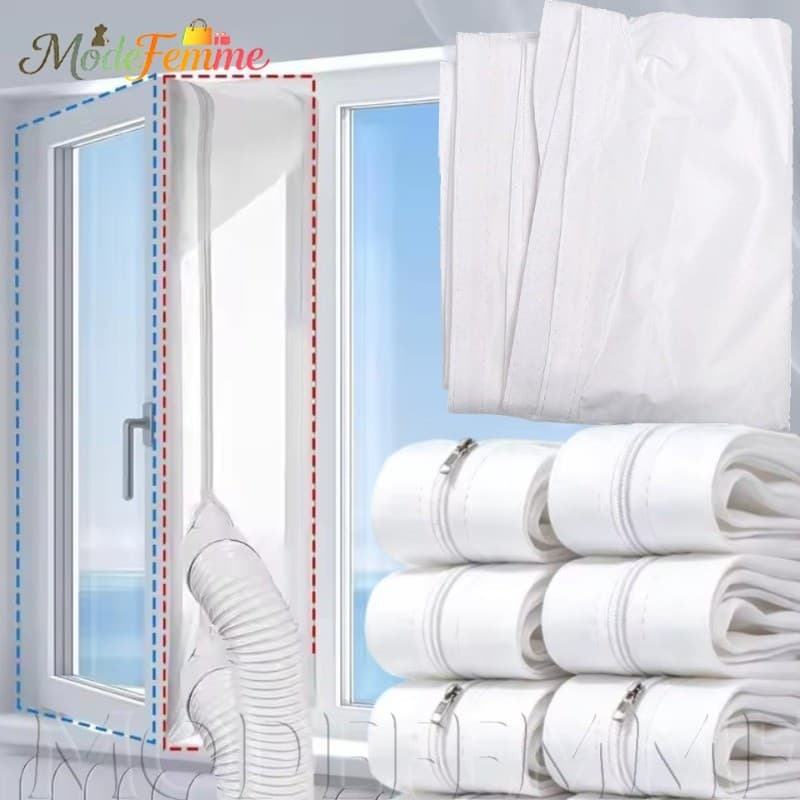 [À Venda] Tecido Selante De Janela Reutilizável 3/4M-Kit De Vedação-Placa Ar-Com Zíper Duplo-De Condicionado/Entrega Ráp
