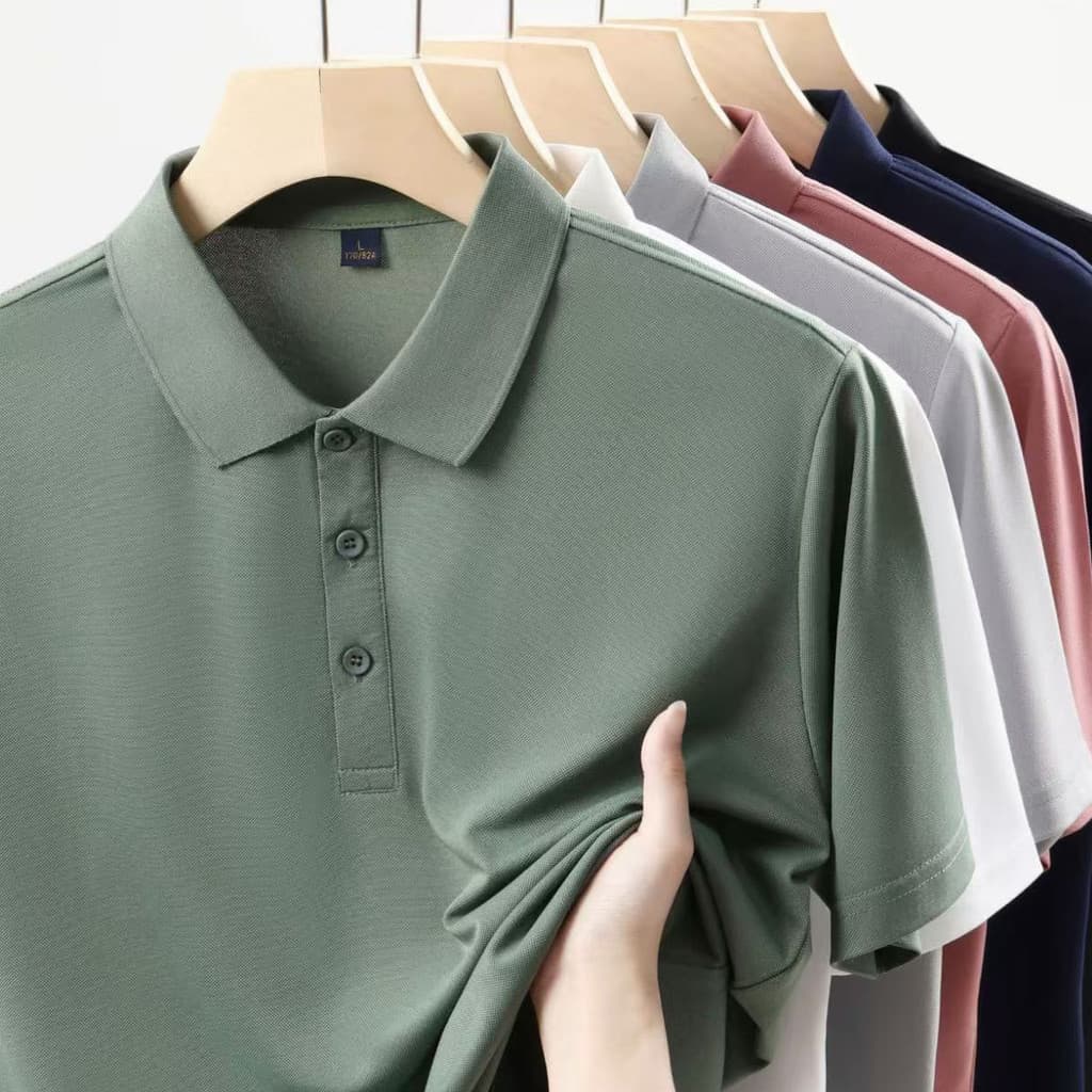 Camisa polo masculina Workwear de manga curta camisa polo masculina verão de manga curta legal estilo fino masculino de