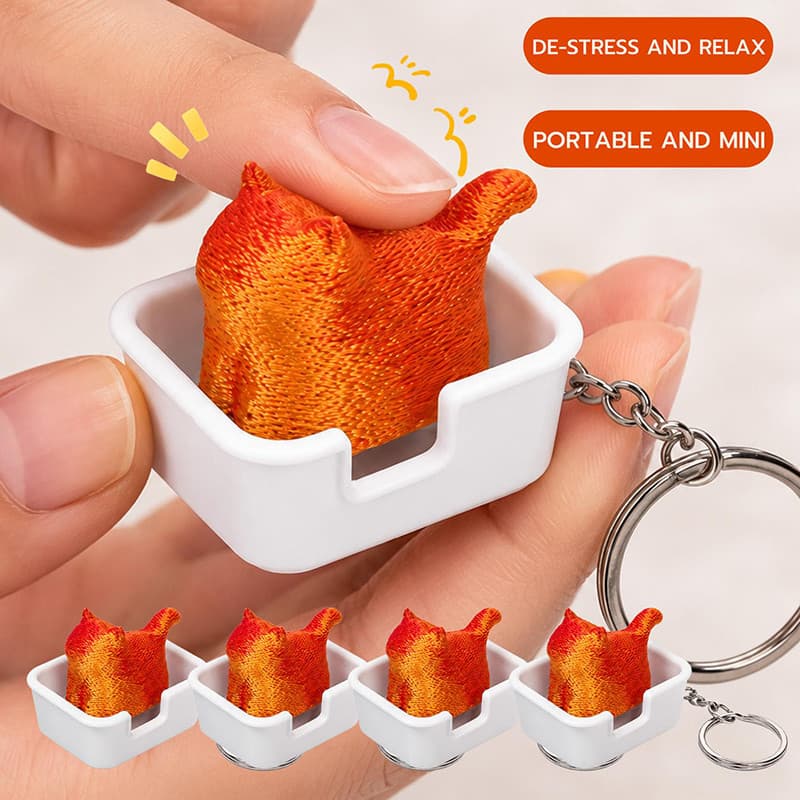 4-1Pcs Mini Chaveiro De Teclado De Gato Fofo-Keycap De Botão DIY-Pendurado , Portátil-Gadget De Ponta Do Dedo Clicável-B