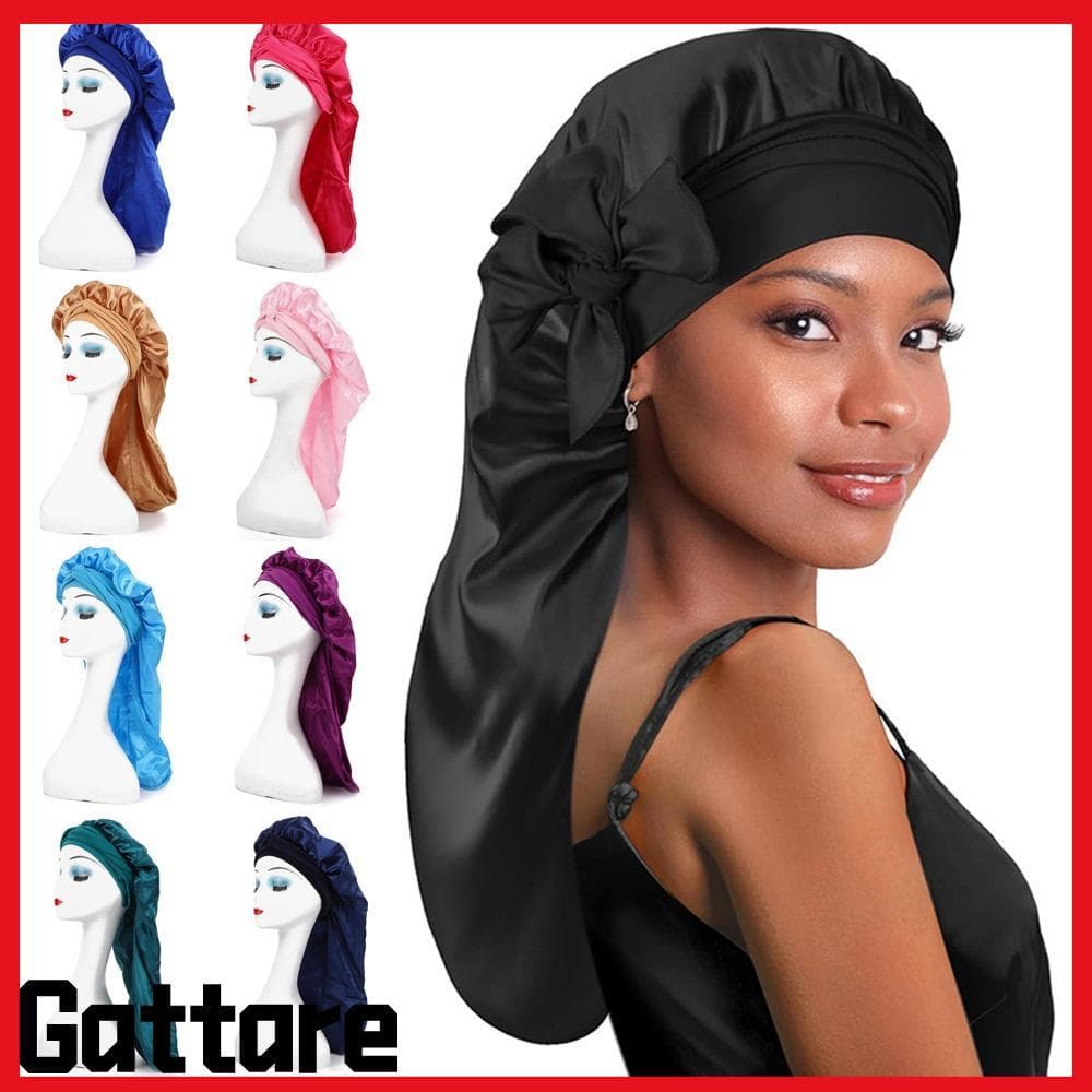Touca De Dormir Longa Feminina GATTARE , Gorro De Cetim Extra Grande E Sedoso , Aba Larga Com Gravatas , Toucas De Banho