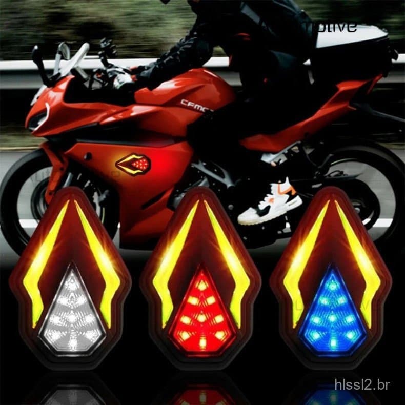 2 Peças de Sinalizadores LED para Motocicleta, Luzes de Sinalização Universais de Montagem Embutida, Luzes de Circulação