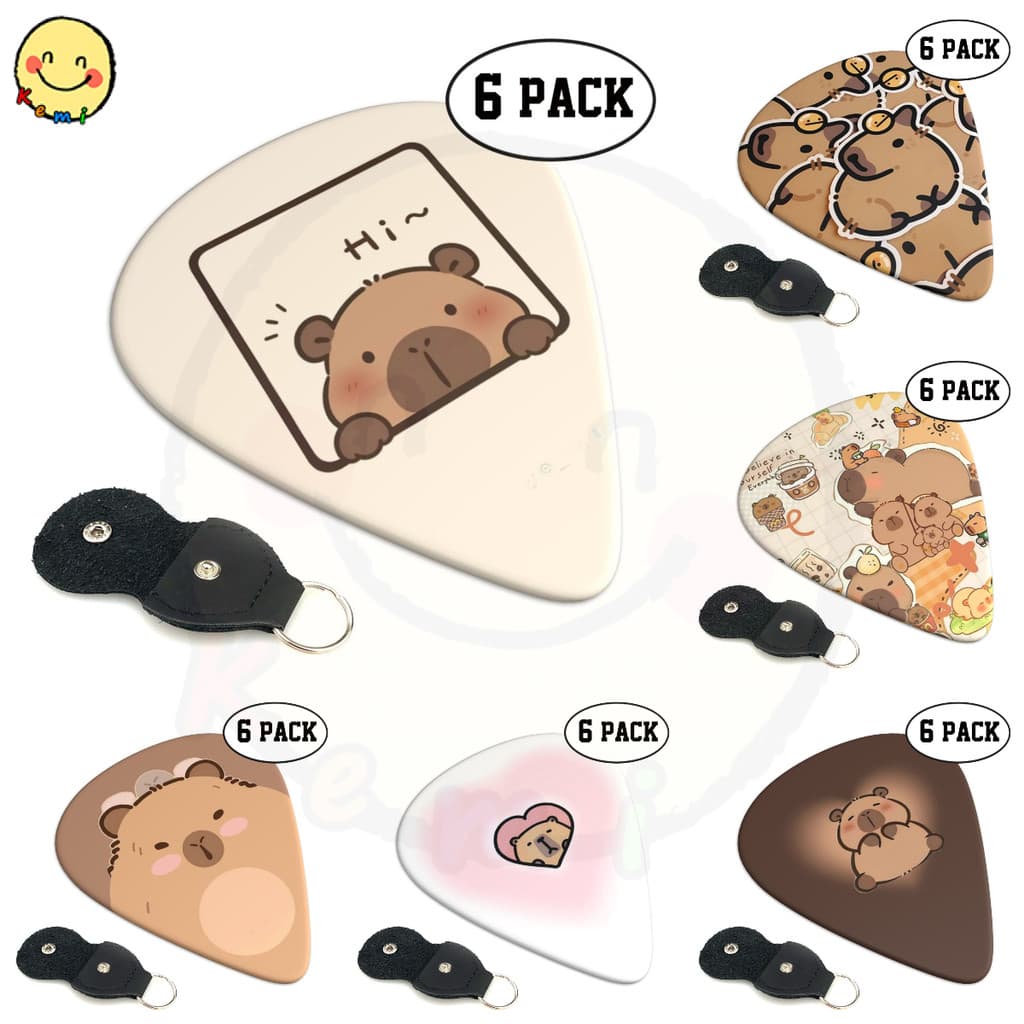 Capivara Guitarra Picaretas 6 Pacote-0.46mm 0.71mm 0.96mm Palhetas De Presente Exclusivo Para Baixo , Guitarras Elétrica
