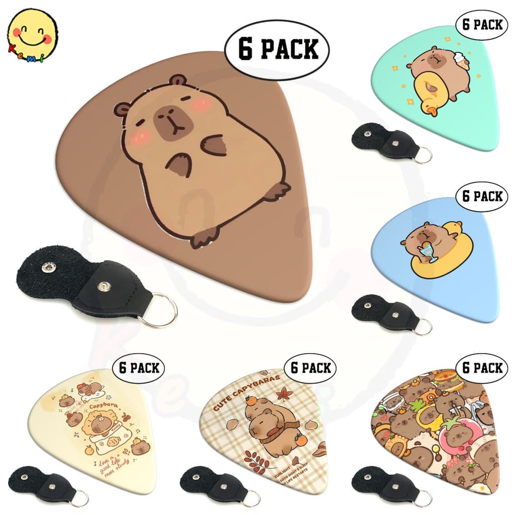 Capivara Guitarra Picaretas 6 Pacote-0.46mm 0.71mm 0.96mm Palhetas De Presente Exclusivo Para Baixo , Guitarras Elétrica