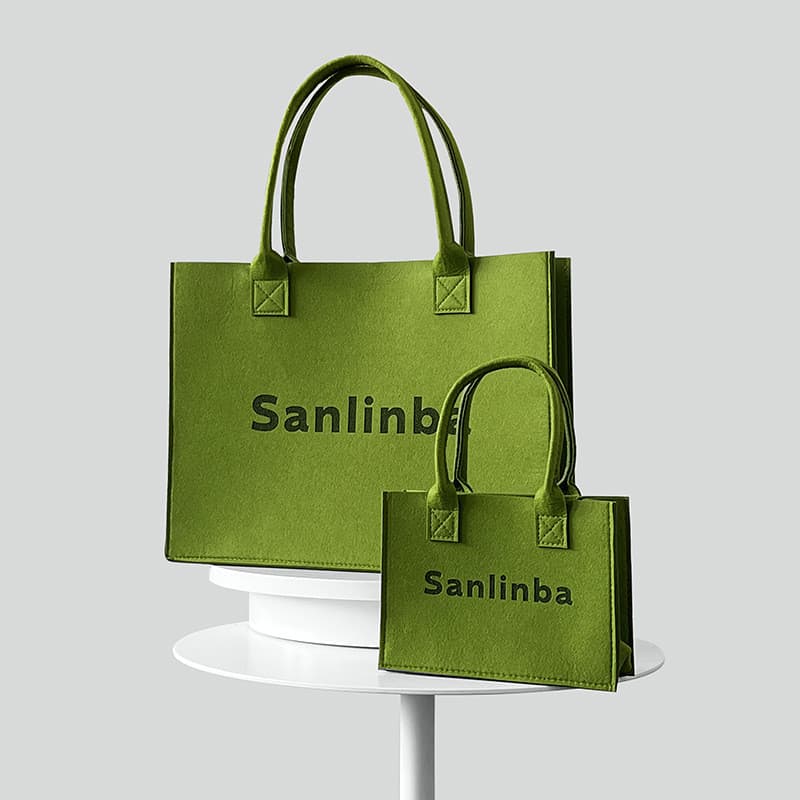 Saco de feltro abacate verde ombro sacola de feltro Commuter grande capacidade esportes saco de compras influenciador