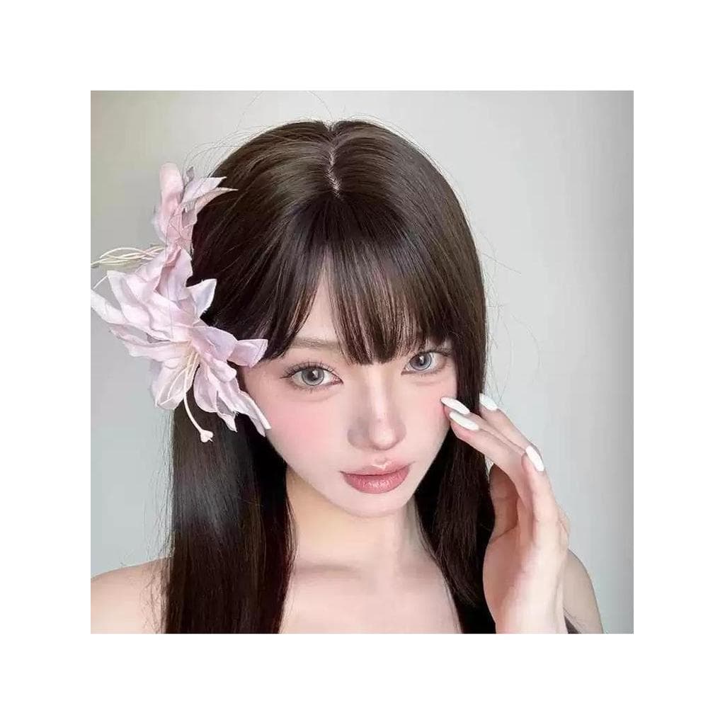 Novo estilo chinês rosa tridimensional lírio grampo de cabelo atmosfera feminina flor clipe lateral silhueta estúdio pur