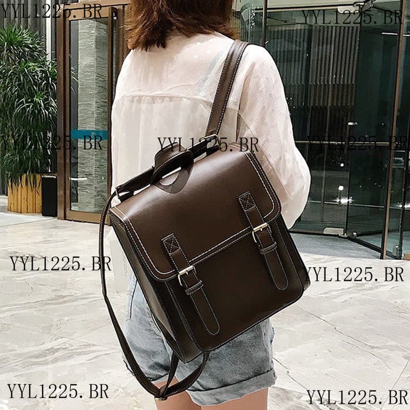 Nova Tendência de Moda pu Mochila Casual Retro Mochila de Couro Mochila Fixa para Estudantes Mochila para Senhoras