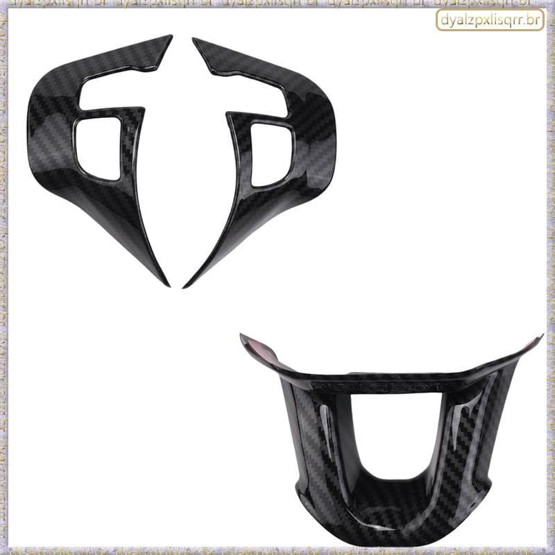 [Fsp] 3 Pçs/Set Volante Do Carro Decoração Capa Guarnição Adesivo Adequado Para 2008 208 2014-2018 Fibra De Carbono