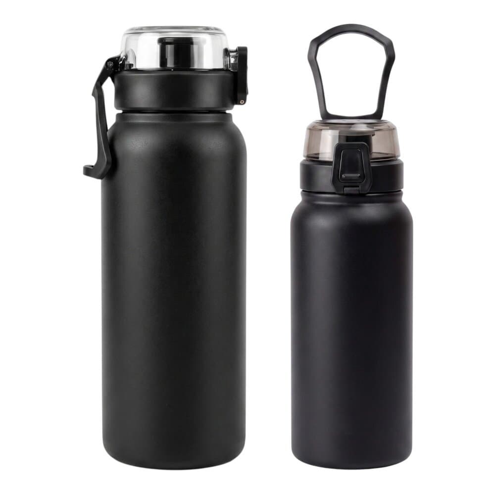 Garrafa Térmica Inox 800ml Tampa c/ Trava Preta