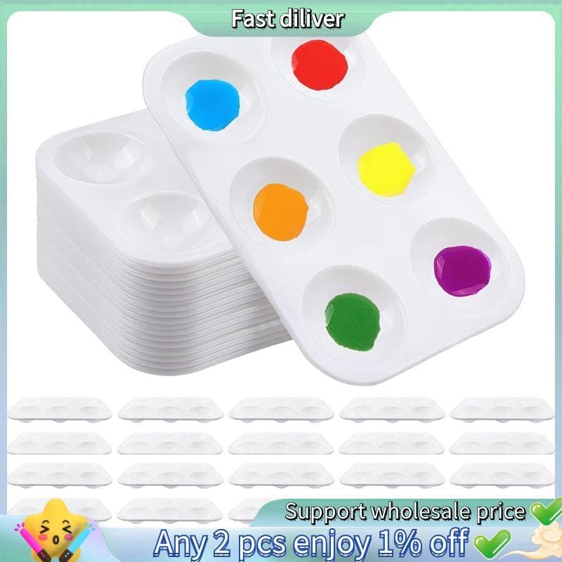 Paletas De Pintura Plástica , 25 Peças , 6 Retangulares De Bandeja Branca Para Artesanato DIY E Artística , Festa , Aqua