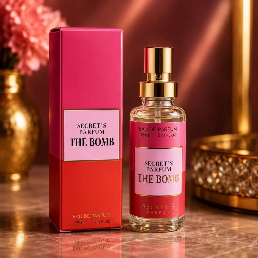 Perfume Árabe The Bomb Secret’s Parfum 15ml – Alta Fixação, Longa Duração e Fragrância Exclusiva