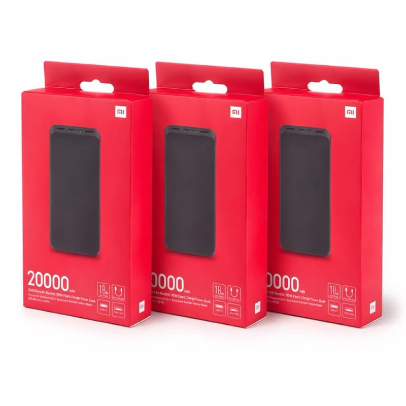 Bateria Portátil Xiaomi 20000mAh 18W Carregamento Rápido Power Bank Original