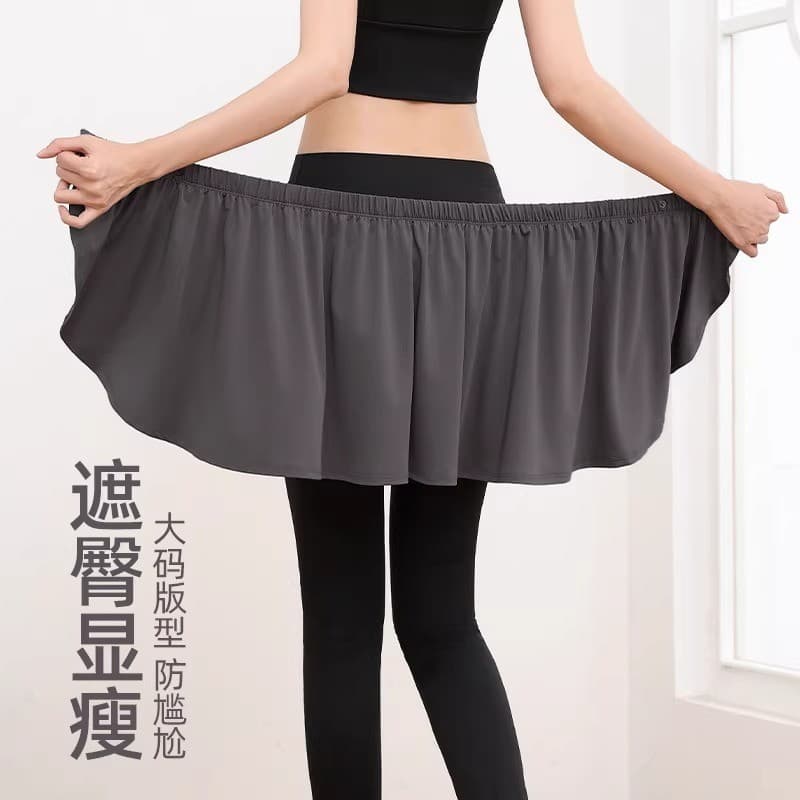 Bainha saia capa bunda cortina calças de tubarão 2025 novo estilo de uma peça correndo gordura mm esportes Fitness Yoga