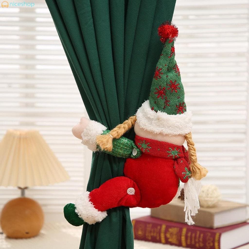 Boneca De Malha De Papai Noel De Natal-Decoração De Janela De Desenho Animado Para Férias