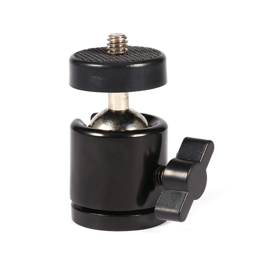 SHUAIGUO 360 ° Mini Ball Head Mount Adaptador de parafuso 1/4 e 3/8 para tripés Flash Unidades Suporte compacto para