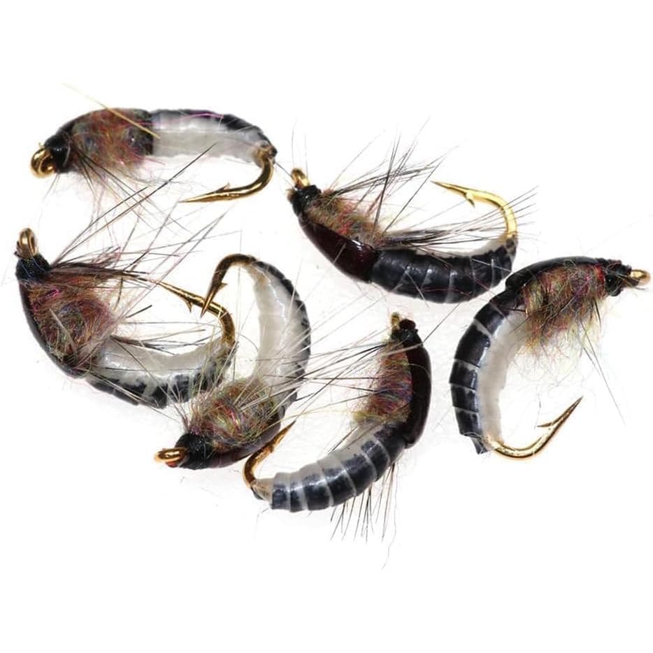 6 Iscas de Ninfa Scud Realistas Marrons para Pesca de Truta, Iscas de Plástico Macio para Caça e Pesca, Isca Artificial