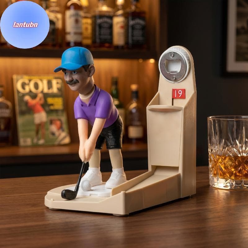 LANTUBN Decorativo Golfista Abridor De Garrafa De Cerveja Com Tampa Coletor Slot Prático Ferramenta Barra Para Festa Em