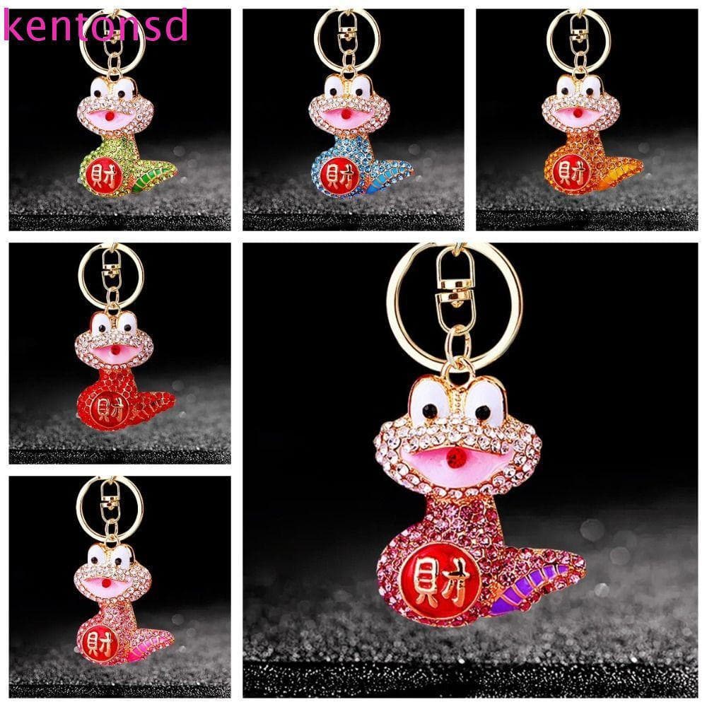 Chaveiro de Cobra com Strass KENTONSD, Pingente Colorido da Sorte, Criativo para Bolsa Feminina 60ZB