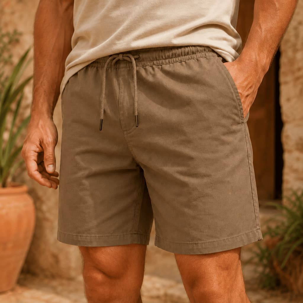 Bermuda Sarja Premium Masculino leve cordão casual shorts Liso Praia Slim bolso envio imediato