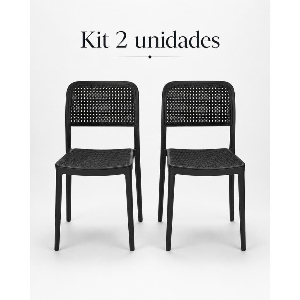 Kit 2 Cadeiras Mônaco Estilo Empilhavéis Leveza E Conforto Para Casa Sala De Jantar Cozinha Designer Clássico
