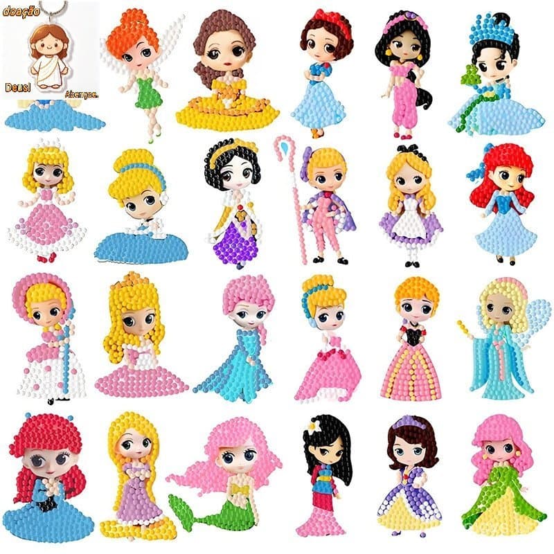DIY Pintura Diamante Adesivo Kit Crianças Bling Princesa Strass Concentração Brinquedo Presente Da Menina