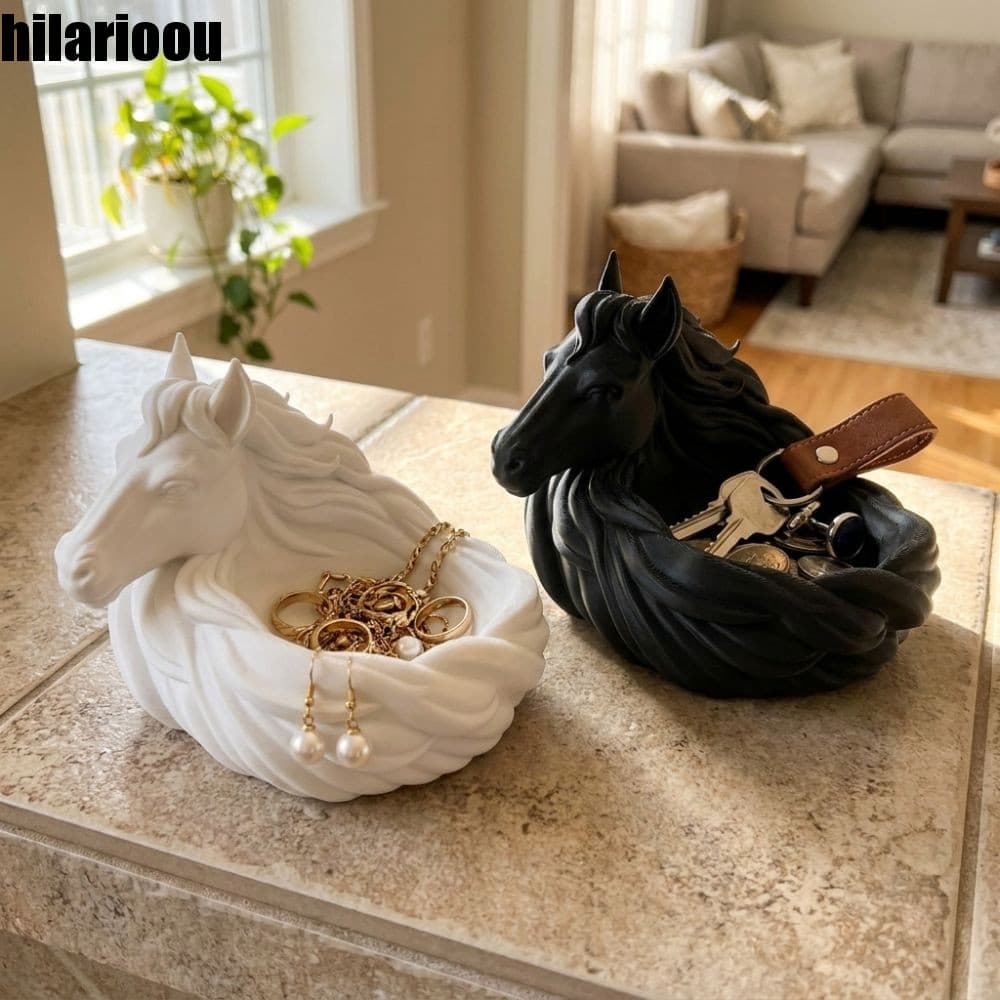 Tigela De Captura De Cabeça De Cavalo HILARIOOU , Armazenamento Resistente Ao Desgaste Com Impressão 3D , Placa De Exibi