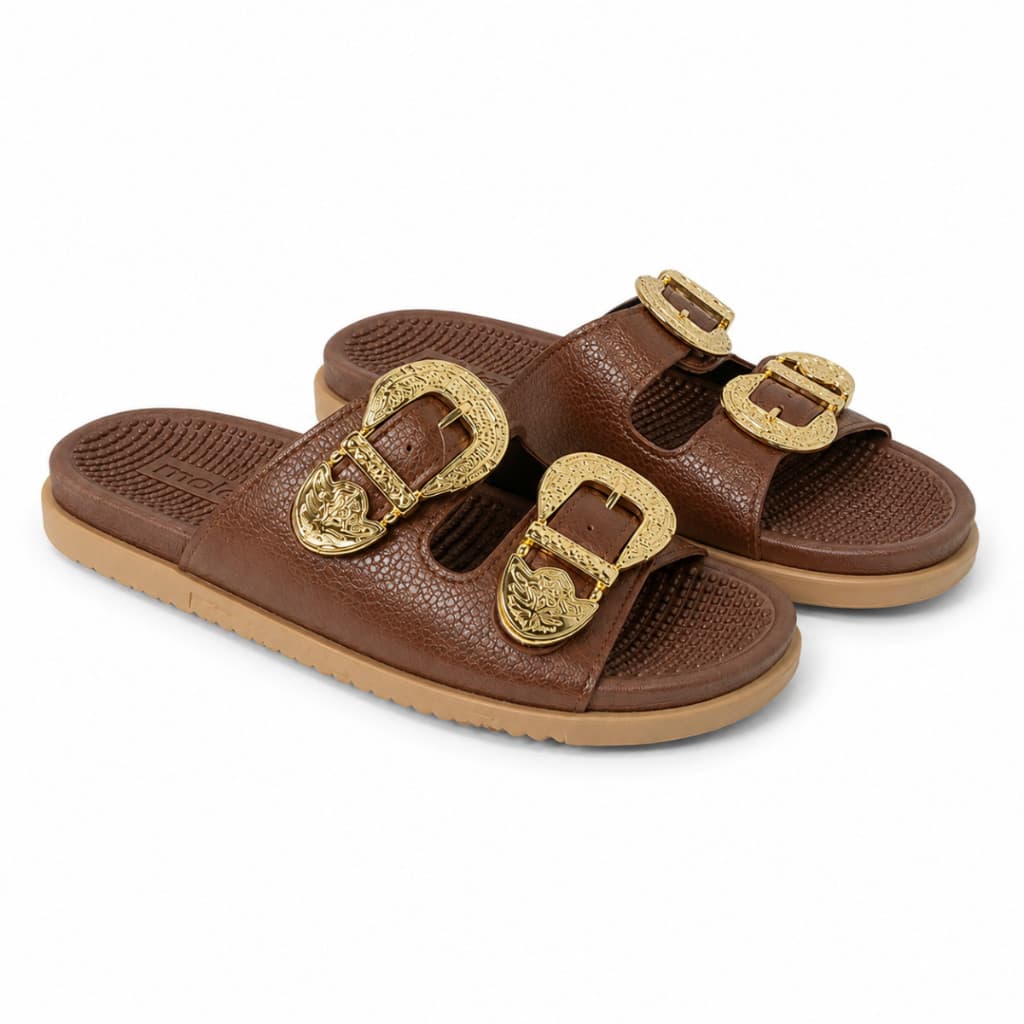 Sandalia Papete Rasteira Moleca Ana Castela Birken Fivela