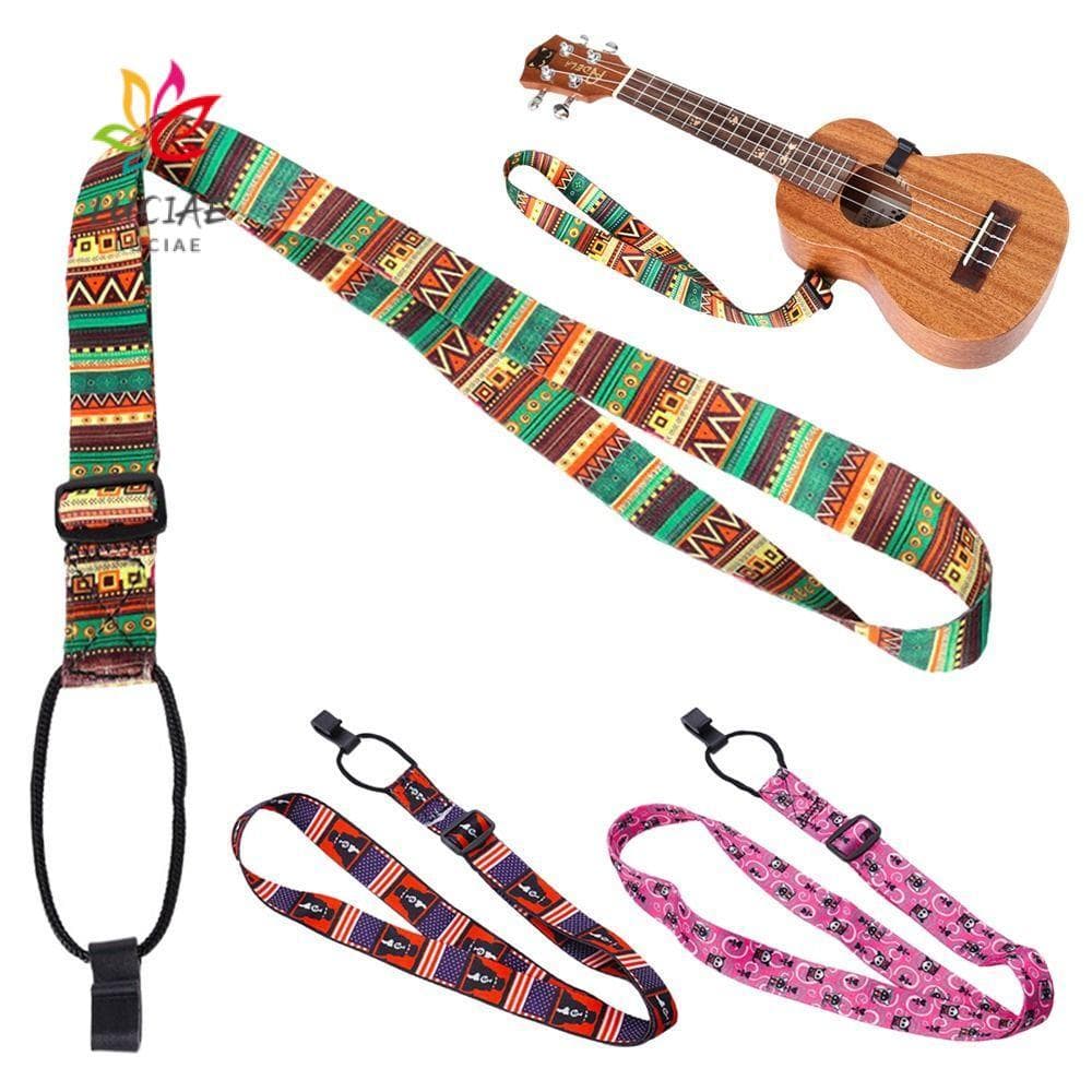 Cintos De Guitarra LUCIAE , Alça Ajustável De Poliéster Ukulele Estilo Étnico Portátil