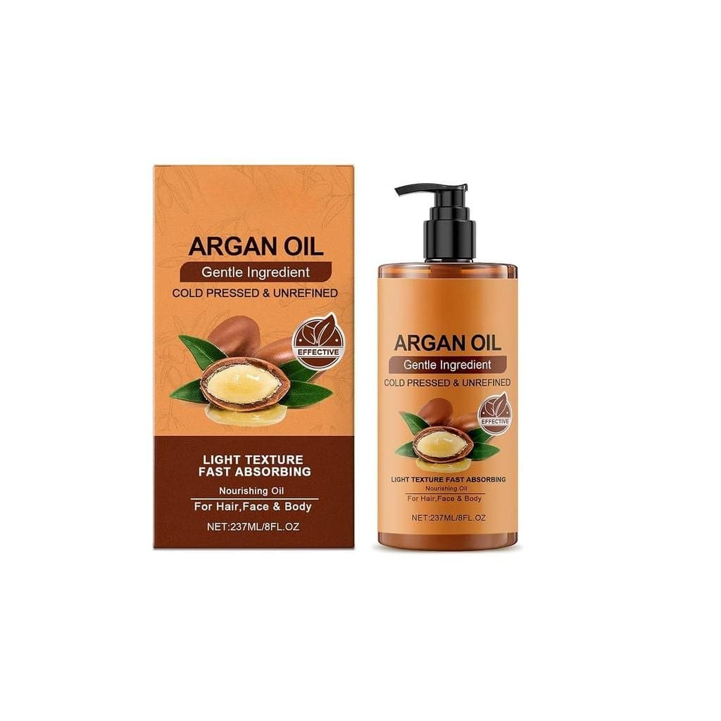 Óleo de Argan Prensado a Frio Não Refinado, Óleo Nutritivo para Cabelo, Rosto e Corpo, Hidratante Diário para Pele Seca