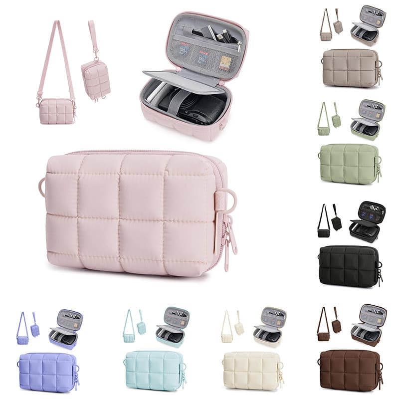 Bolsa de armazenamento para câmera quadrada Puff EVA Hard Shell à prova de pressão CCD Bolsa para câmera digital Cross-B
