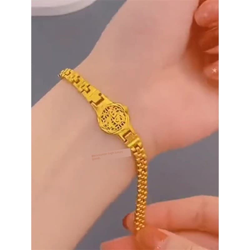 Estilo chinês permanente não-desbotamento Fuzi relógio pulseira feminina retenção de cor não-ferrugem lavável Anti-oxida