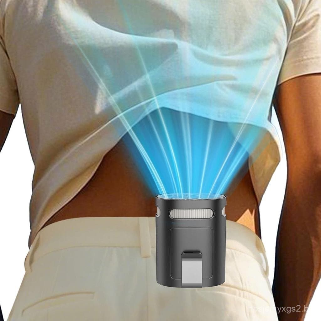 Ventilador de Cintura Portátil Recarregável, Mini Leve, para Usar Sob a Camisa, Cinto ou Calça, que Sopra Ar Frio, Venti