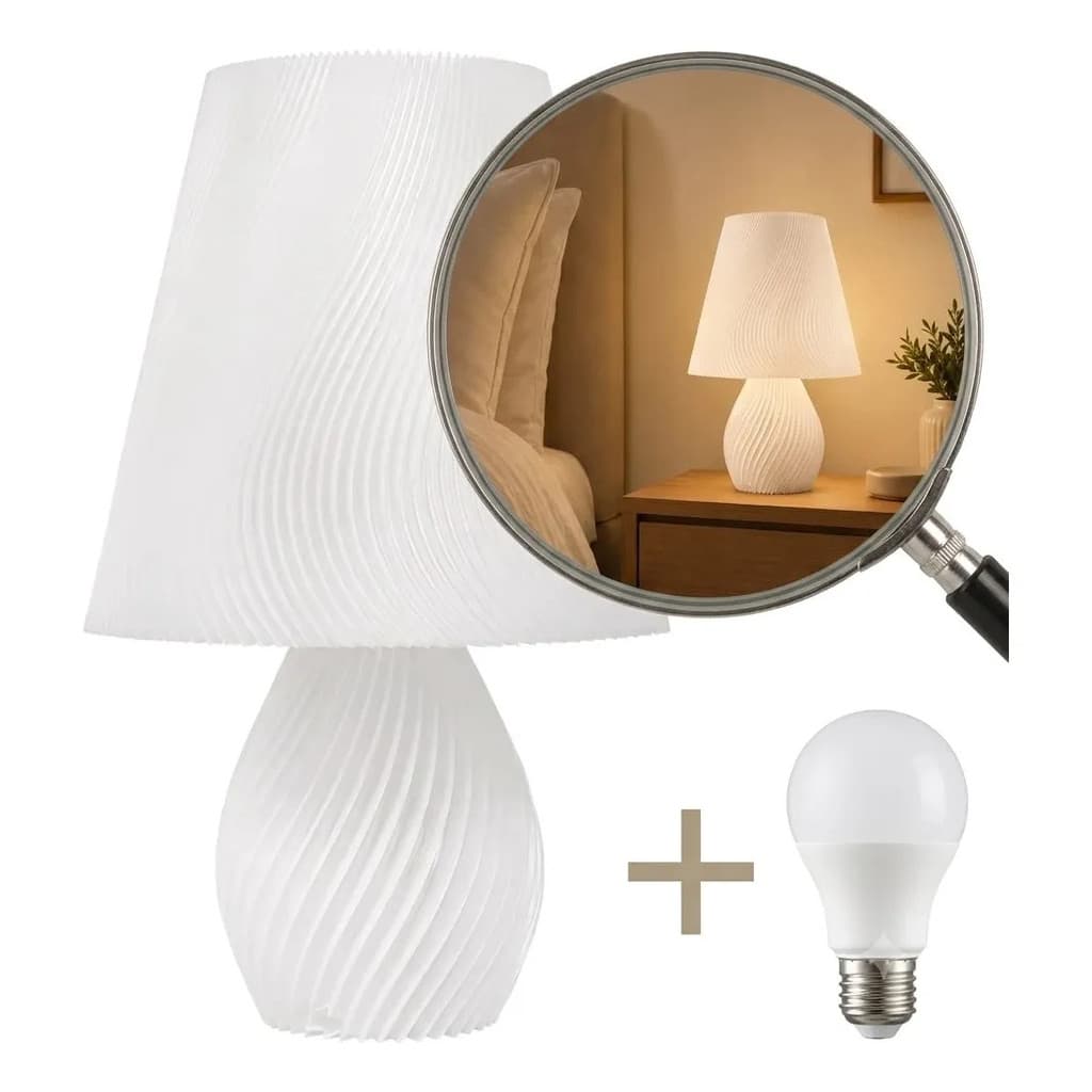 Abajur Luminária Moderna De Mesa Quarto Sala Com Lâmpada