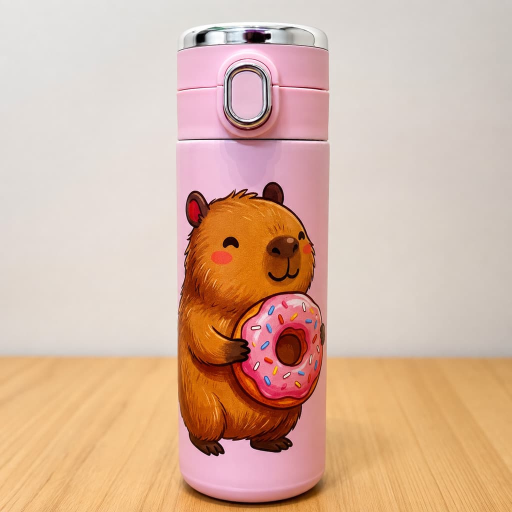 Garrafa Térmica 420ml Personalizada Com Nome Termômetro Digital | Presente Criativo Infantil