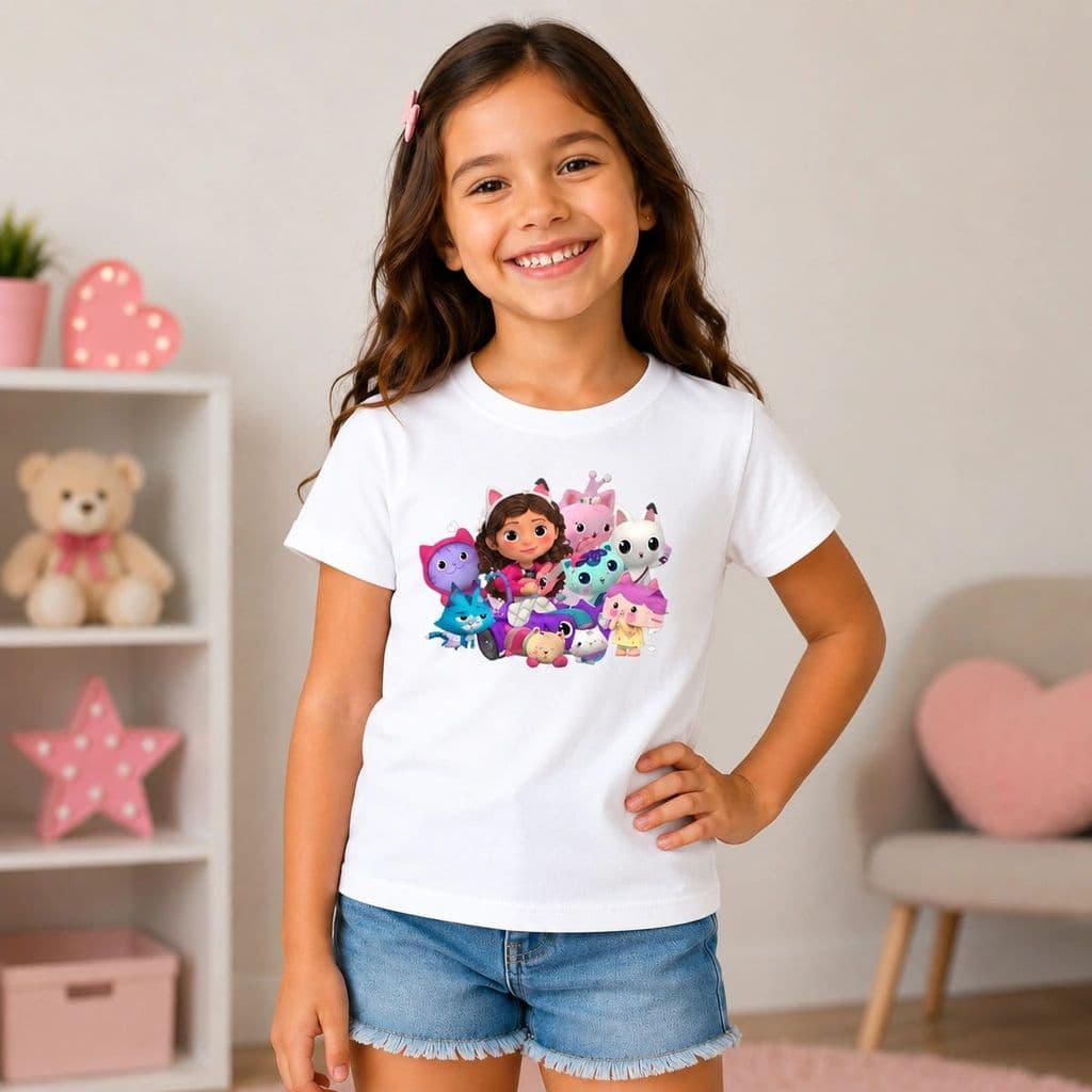 Camiseta Infantil Menina Casa do Gaby e Seus Amigos