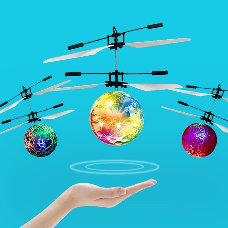Novidade brinquedos sensor de controle remoto bola de cristal colorido piscando bola sensor aeronaves piscando bola
