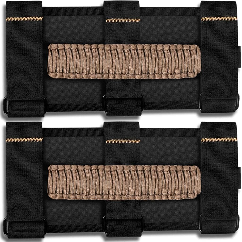 Moveland 2 Peças de Alças de Apoio para Barra de Proteção para Jeep Wrangler JL JK TJ YJ, Fivela de Metal e Costura Anti