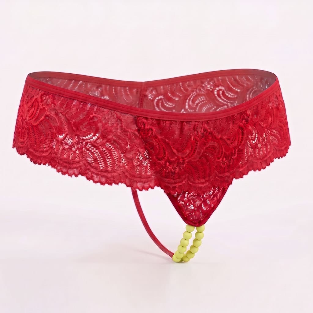 Calcinha Plus Size Fio Renda Pérolas Tailandesa Fluorescente