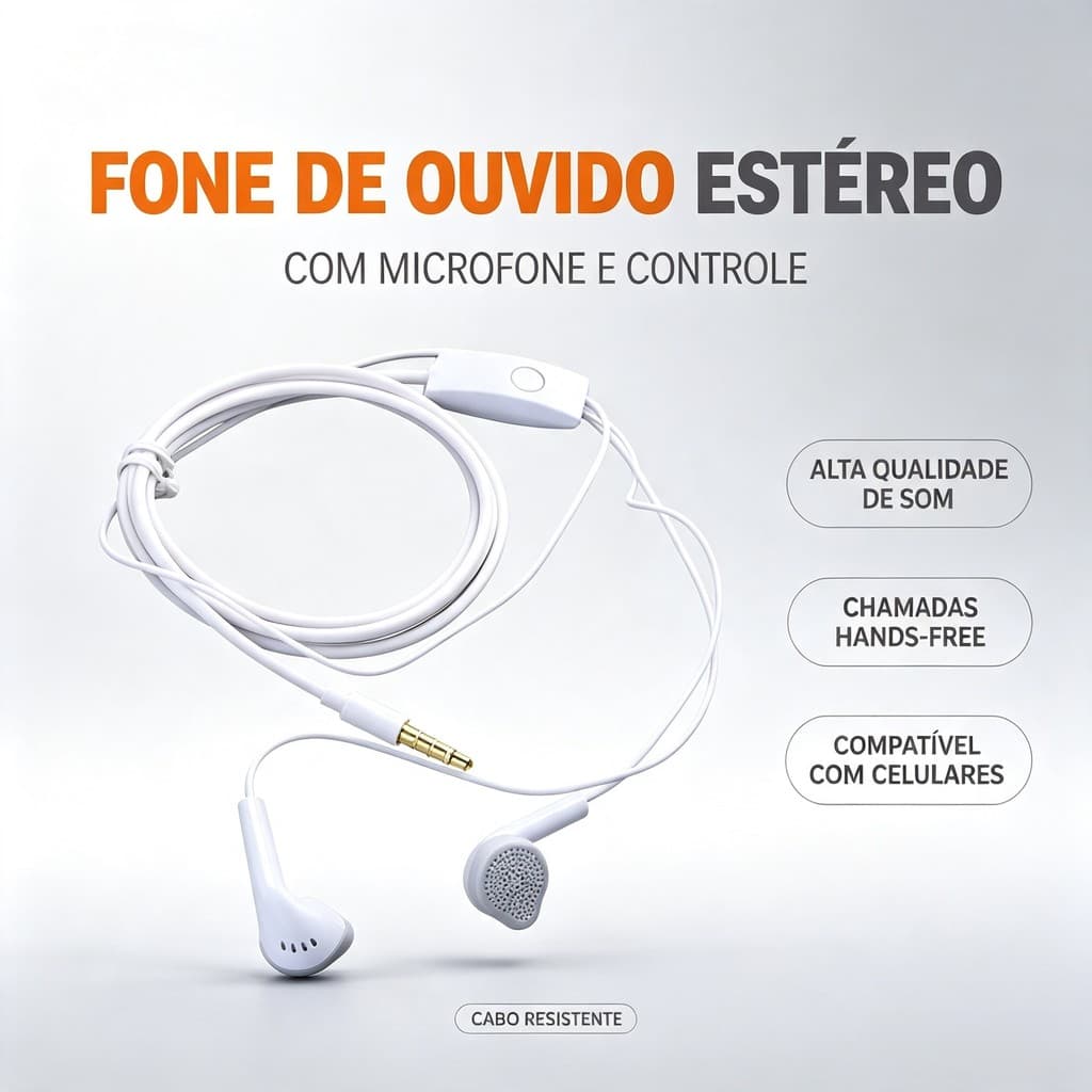 Fone HS330 P2 HiFi Microfone Dia a Dia | Resistente Água Suor Esportes Trabalho | Intra-auricular Isolamento Acústico