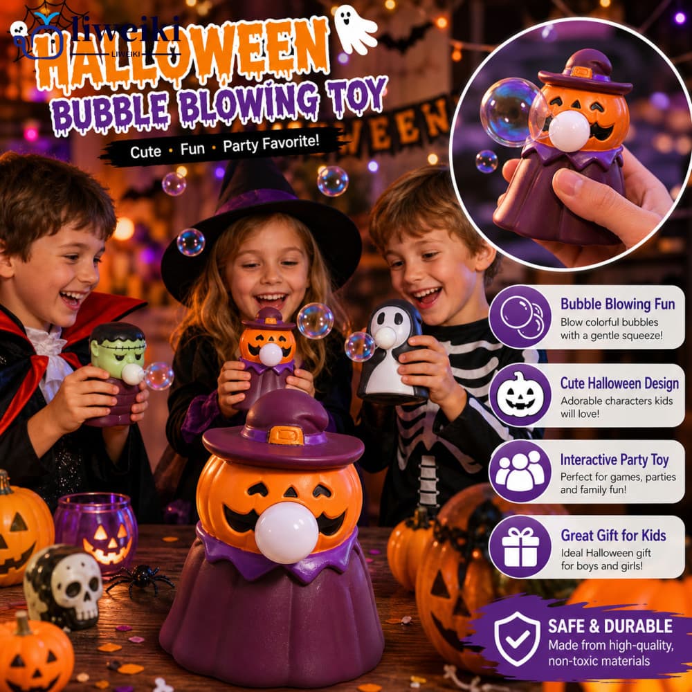 LIWEIKI Halloween Squeeze Abóbora Brinquedo Bolha Pop Out Copo Mole Alívio Do Estresse Recuperação Lenta TPR Fidget Para