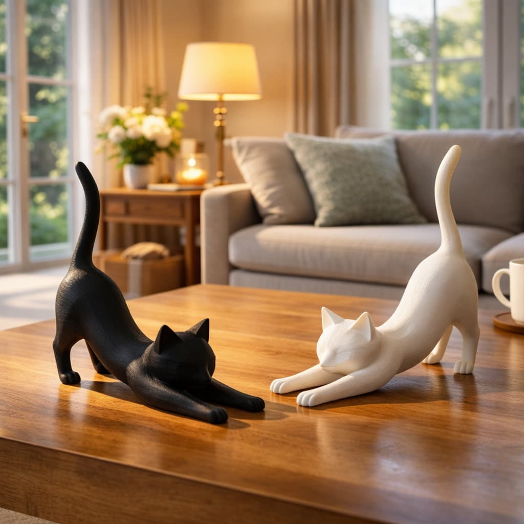 Gatos Decorativos Minimalistas Gato Escultura Decoração Moderna Quarto Sala  Felino Elegante