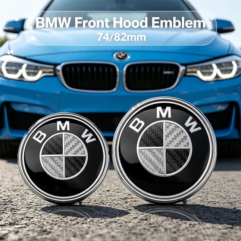 74/82mm Cabon Fibra Carro Traseiro Tronco Emblema Capô Dianteiro Para BMW F10 F11 F20 F30 X1 X3 X5 X7 E46 E90 E60 G20 G2