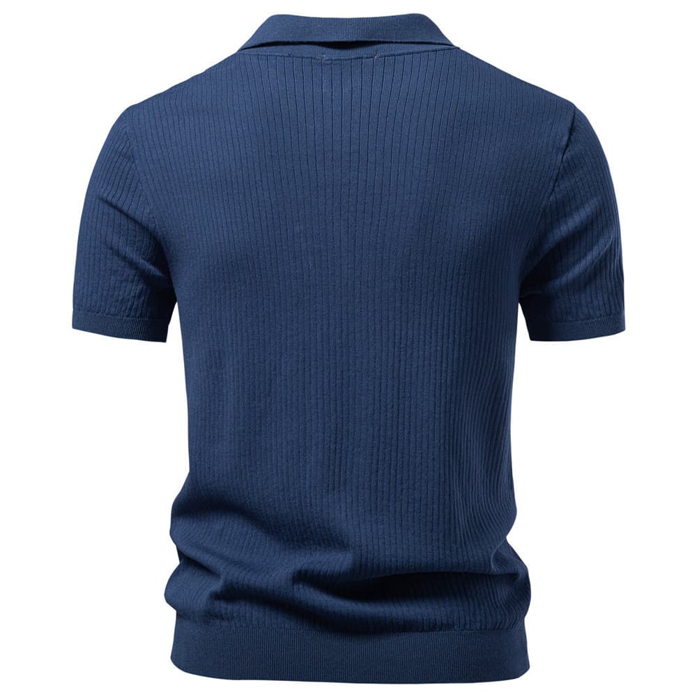 [Novo produto] Suéter masculino Casual de lã com lapela e gola gaivota de malha de manga curta [Venda quente]