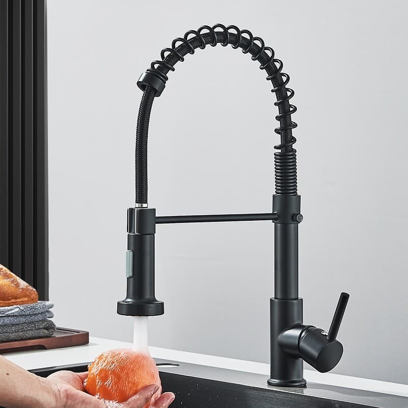 Torneira De Cozinha Gourmet Alça Única Com Extensor De Spray Tubo De Água Flexível Superior