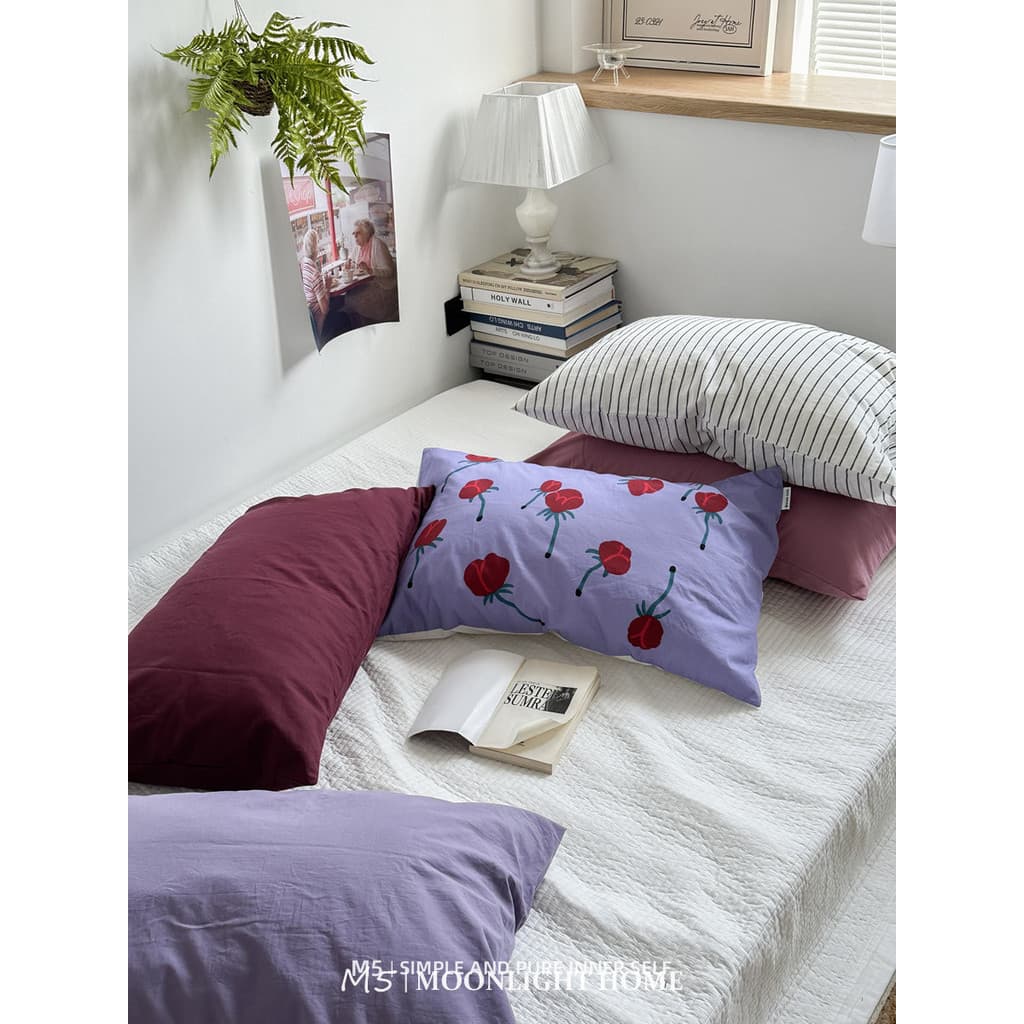 Coreano rosa único produto combinando algodão puro fronha par fronha capa interna único 48x74cm fronha