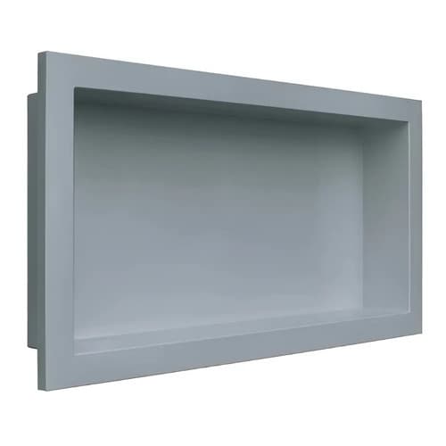 Nicho Banheiro Metasul 30x60cm Cinza Embutir Parede Cozinha Plástico Prateleira Organizador Nichos Sobrepor