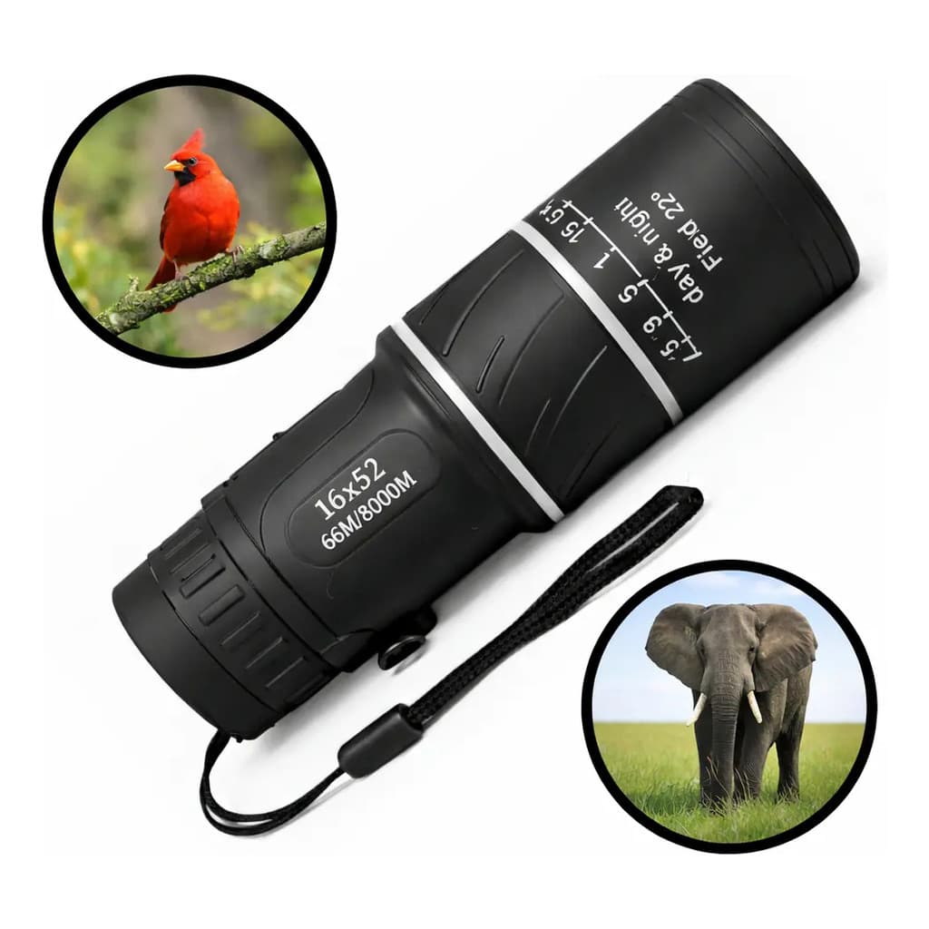Monóculo Luneta 16x52 Profissional Longo Alcance Observação Aves Natureza Camping
