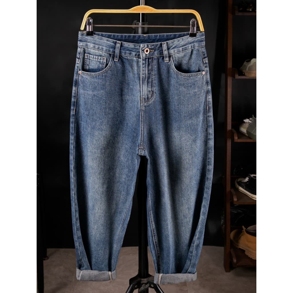 Calça Jeans masculina de perna larga lavável estilo All-Match 2026 outono novo estilo Street Wear juventude solta calças