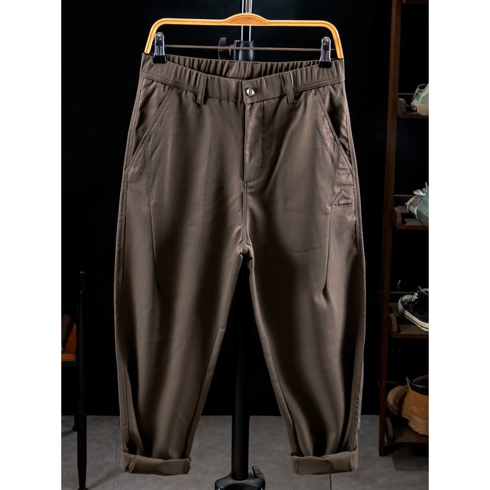 Primavera outono novo estilo tamanho grande Material escorregadio calças casuais homens cintura elástica solta na moda g