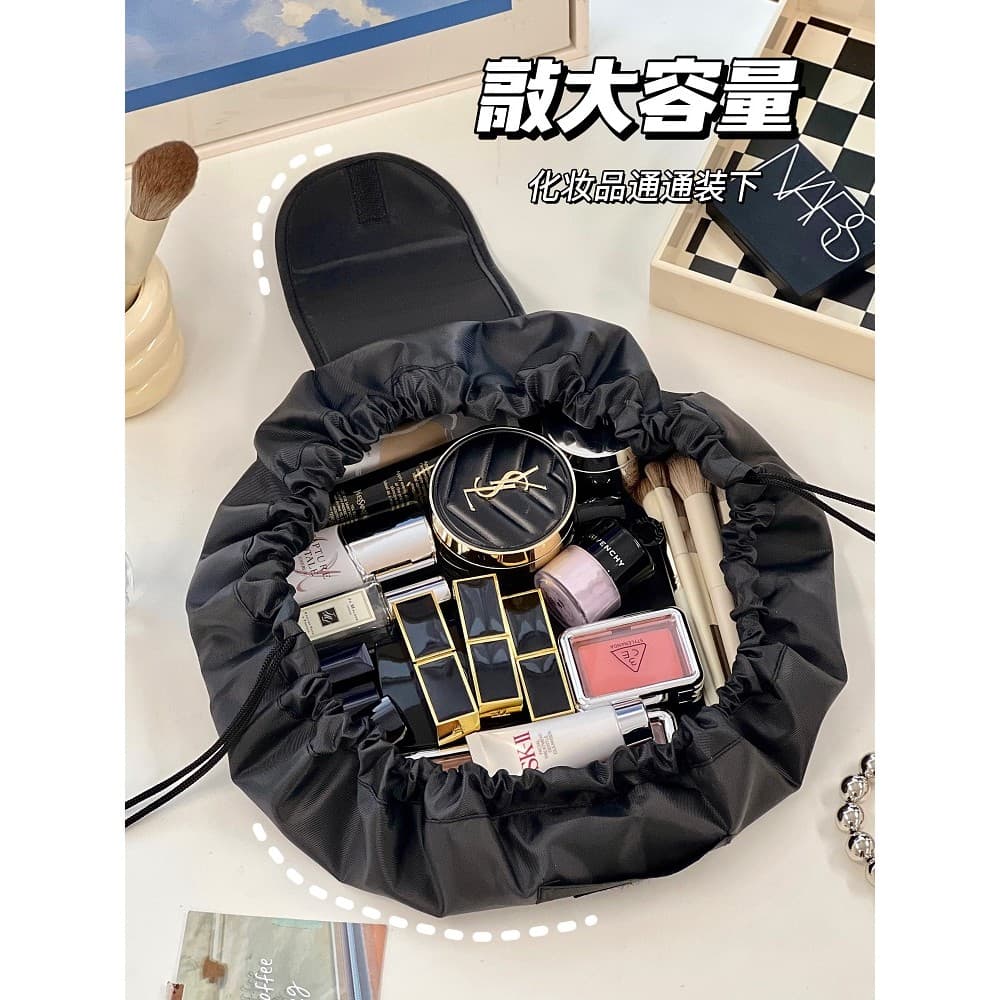Saco cosmético feminino portátil ins estilo viagem saco de higiene pessoal grande capacidade cordão High-End maquiagem s